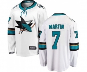 Youth San Jose Sharks #7 Paul Martin Fanatics Branded White Away Breakaway NHL Jersey