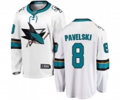 Youth San Jose Sharks #8 Joe Pavelski Fanatics Branded White Away Breakaway NHL Jersey