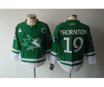 youth nhl jerseys san jose sharks #19 thornton green(2011 new)