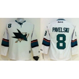 youth nhl jerseys san jose sharks #8 pavelski white[2014 new stadium]