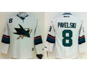 youth nhl jerseys san jose sharks #8 pavelski white[2014 new stadium]