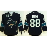 youth nhl jerseys san jose sharks #88 burns black