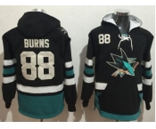 San Jose Sharks #88 Brent Burns Black Name & Number Pullover NHL Hoodie