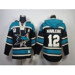 nhl jerseys san jose sharks #12 marleau black [pullover hooded sweatshirt](A)