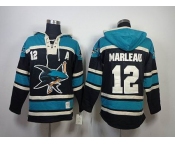 nhl jerseys san jose sharks #12 marleau black [pullover hooded sweatshirt](A)