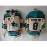 nhl jerseys san jose sharks #8 pavelski cream-blue[pullover hooded sweatshirt]