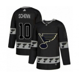 Adidas St. Louis Blues #10 Brayden Schenn Authentic Black Team Logo Fashion NHL Jersey