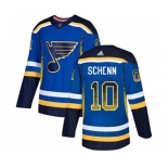 Adidas St. Louis Blues #10 Brayden Schenn Authentic Blue Drift Fashion NHL Jersey