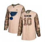 Adidas St. Louis Blues #10 Brayden Schenn Authentic Camo Veterans Day Practice NHL Jersey