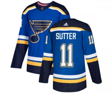 Adidas St. Louis Blues #11 Brian Sutter Authentic Royal Blue Home NHL Jersey