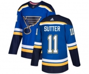 Adidas St. Louis Blues #11 Brian Sutter Premier Royal Blue Home NHL Jersey