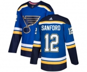 Adidas St. Louis Blues #12 Zach Sanford Premier Royal Blue Home NHL Jersey