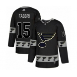 Adidas St. Louis Blues #15 Robby Fabbri Authentic Black Team Logo Fashion NHL Jersey