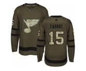 Adidas St. Louis Blues #15 Robby Fabbri Green Salute to Service Stitched NHL Jersey