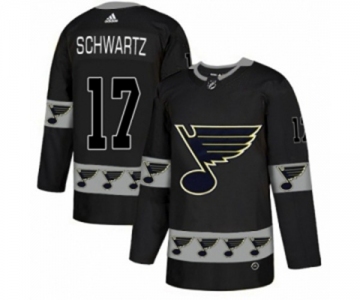 Adidas St. Louis Blues #17 Jaden Schwartz Authentic Black Team Logo Fashion NHL Jersey