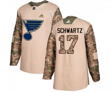 Adidas St. Louis Blues #17 Jaden Schwartz Authentic Camo Veterans Day Practice NHL Jersey