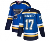 Adidas St. Louis Blues #17 Jaden Schwartz Premier Royal Blue Home NHL Jersey