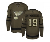 Adidas St. Louis Blues #19 Jay Bouwmeester Green Salute to Service Stitched NHL Jersey