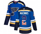 Adidas St. Louis Blues #2 Al Macinnis Authentic Blue USA Flag Fashion NHL Jersey