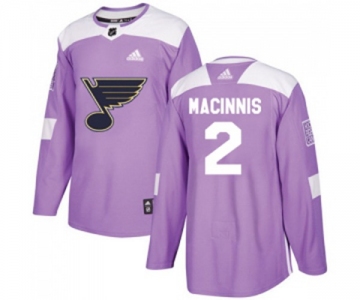 Adidas St. Louis Blues #2 Al Macinnis Authentic Purple Fights Cancer Practice NHL Jersey