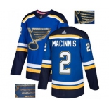 Adidas St. Louis Blues #2 Al Macinnis Authentic Royal Blue Fashion Gold NHL Jersey