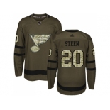 Adidas St. Louis Blues #20 Alexander Steen Green Salute to Service Stitched NHL Jersey