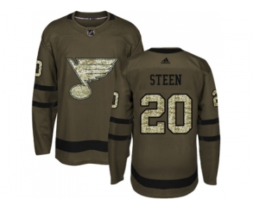 Adidas St. Louis Blues #20 Alexander Steen Green Salute to Service Stitched NHL Jersey