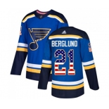 Adidas St. Louis Blues #21 Patrik Berglund Authentic Blue USA Flag Fashion NHL Jersey