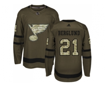 Adidas St. Louis Blues #21 Patrik Berglund Green Salute to Service Stitched NHL Jersey