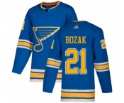 Adidas St. Louis Blues #21 Tyler Bozak Authentic Navy Blue Alternate NHL Jersey