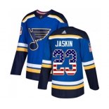 Adidas St. Louis Blues #23 Dmitrij Jaskin Authentic Blue USA Flag Fashion NHL Jersey