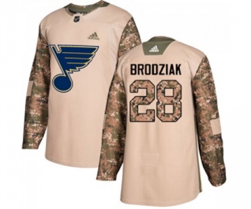 Adidas St. Louis Blues #28 Kyle Brodziak Authentic Camo Veterans Day Practice NHL Jersey