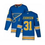 Adidas St. Louis Blues #31 Chad Johnson Authentic Navy Blue Alternate NHL Jersey