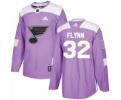 Adidas St. Louis Blues #32 Brian Flynn Authentic Purple Fights Cancer Practice NHL Jersey