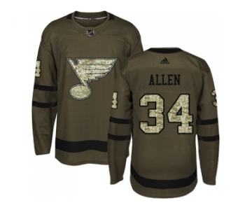 Adidas St. Louis Blues #34 Jake Allen Green Salute to Service Stitched NHL Jersey