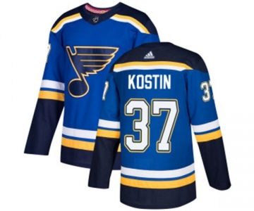 Adidas St. Louis Blues #37 Klim Kostin Premier Royal Blue Home NHL Jersey