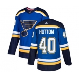 Adidas St. Louis Blues #40 Carter Hutton Authentic Royal Blue Home NHL Jersey