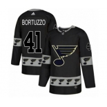 Adidas St. Louis Blues #41 Robert Bortuzzo Authentic Black Team Logo Fashion NHL Jersey