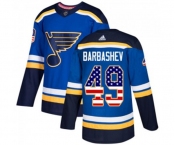 Adidas St. Louis Blues #49 Ivan Barbashev Authentic Blue USA Flag Fashion NHL Jersey