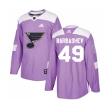 Adidas St. Louis Blues #49 Ivan Barbashev Authentic Purple Fights Cancer Practice NHL Jersey