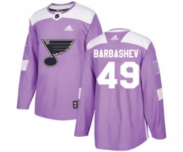 Adidas St. Louis Blues #49 Ivan Barbashev Authentic Purple Fights Cancer Practice NHL Jersey