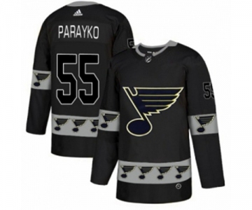 Adidas St. Louis Blues #55 Colton Parayko Authentic Black Team Logo Fashion NHL Jersey