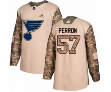 Adidas St. Louis Blues #57 David Perron Authentic Camo Veterans Day Practice NHL Jersey