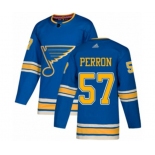 Adidas St. Louis Blues #57 David Perron Authentic Navy Blue Alternate NHL Jersey