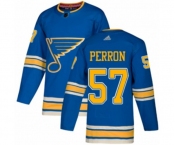 Adidas St. Louis Blues #57 David Perron Authentic Navy Blue Alternate NHL Jersey