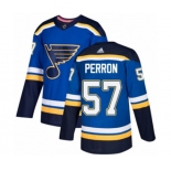 Adidas St. Louis Blues #57 David Perron Premier Royal Blue Home NHL Jersey