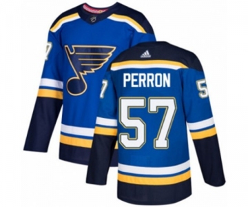 Adidas St. Louis Blues #57 David Perron Premier Royal Blue Home NHL Jersey