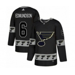 Adidas St. Louis Blues #6 Joel Edmundson Authentic Black Team Logo Fashion NHL Jersey