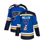 Adidas St. Louis Blues #7 Joe Mullen Authentic Blue USA Flag Fashion NHL Jersey