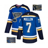 Adidas St. Louis Blues #7 Joe Mullen Authentic Royal Blue Fashion Gold NHL Jersey